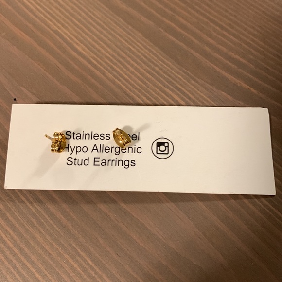 Stainless steel hypoallergenic stud earrings - Picture 2 of 2